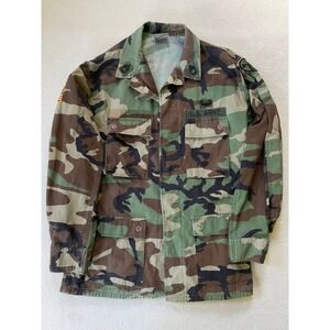 US Army Mens Medium Long BDU Combat Coat Woodland Camo 1st‎ Infantry Air Assault